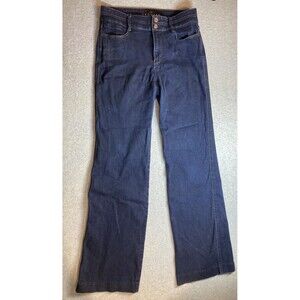 white house black market trouser Jeans Sz 6 Wide Leg Dark Wash Denim